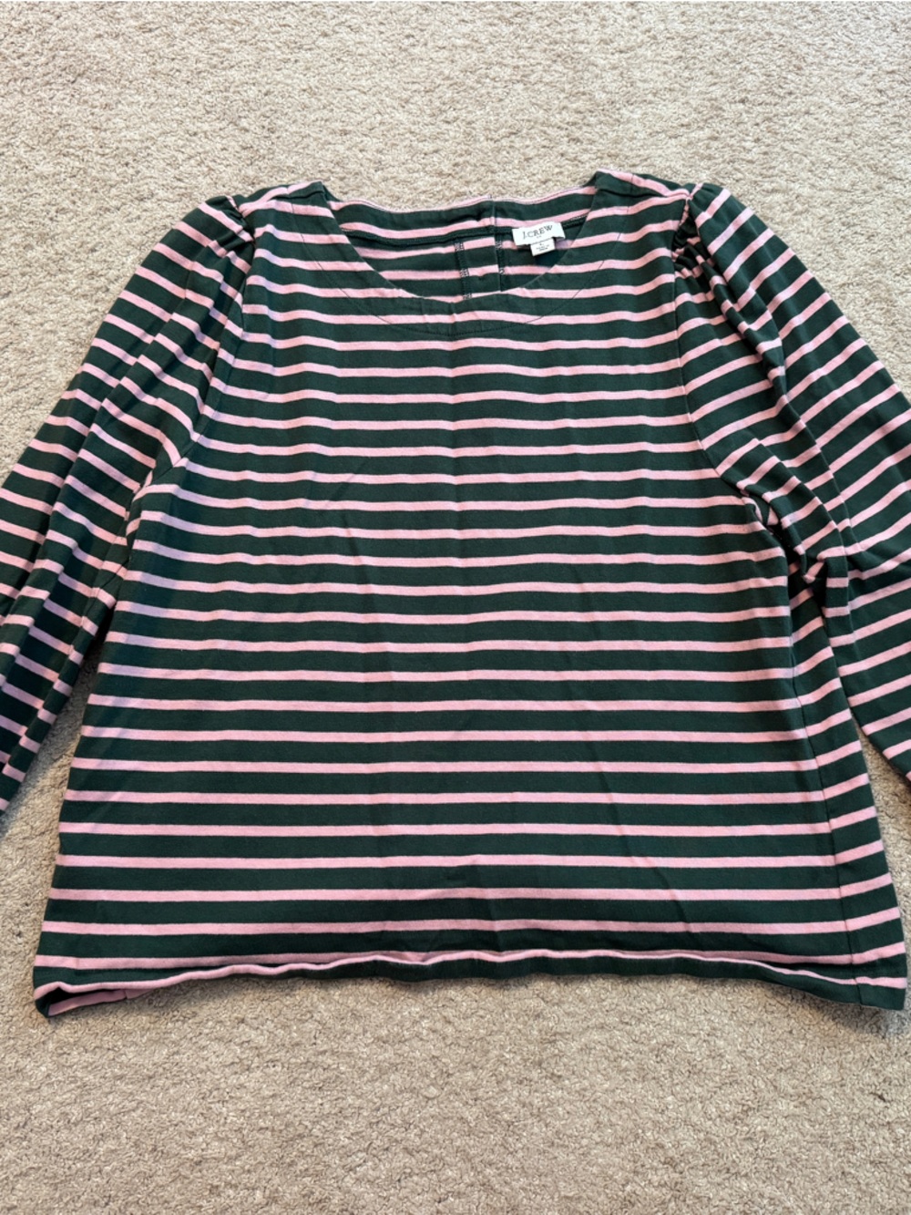Jcrew Green and Pink Stripe Top